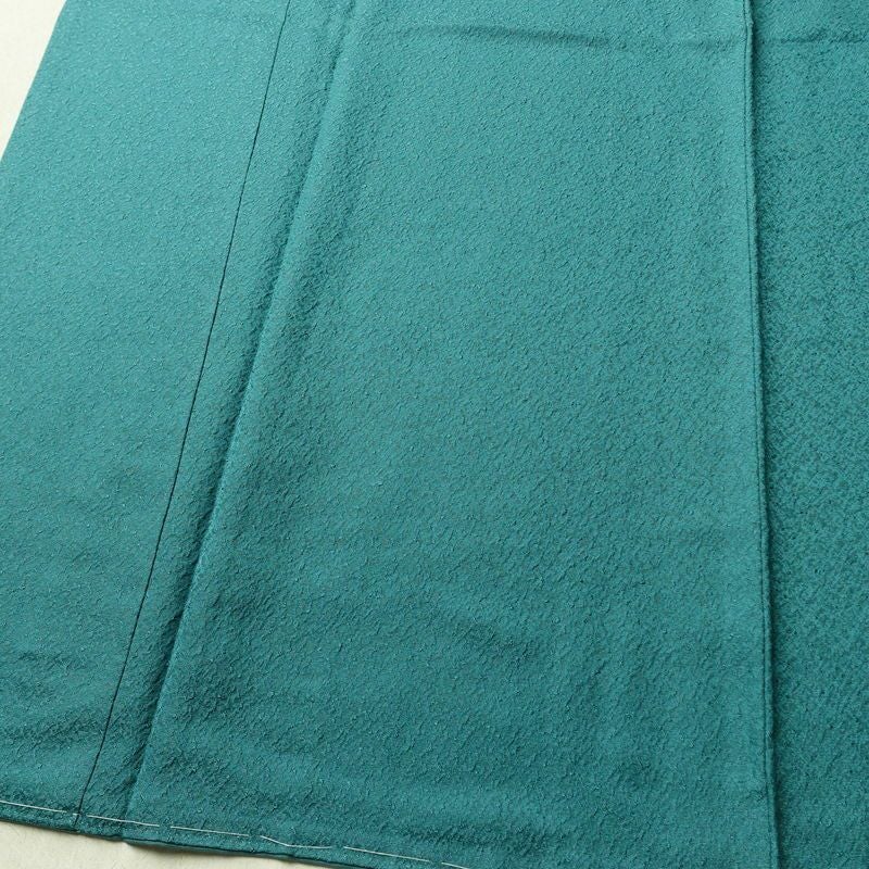 色無地 しつけ糸付き 一つ紋付き 正絹 袷仕立て 身丈148cm 裄丈63cm フォーマル 着物 緑・うぐいす色_画像4