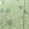 小紋 しつけ糸付き 縮緬 総柄 正絹 花柄 袷仕立て 身丈150.5cm 裄丈64cm 着物 緑・うぐいす色_画像5