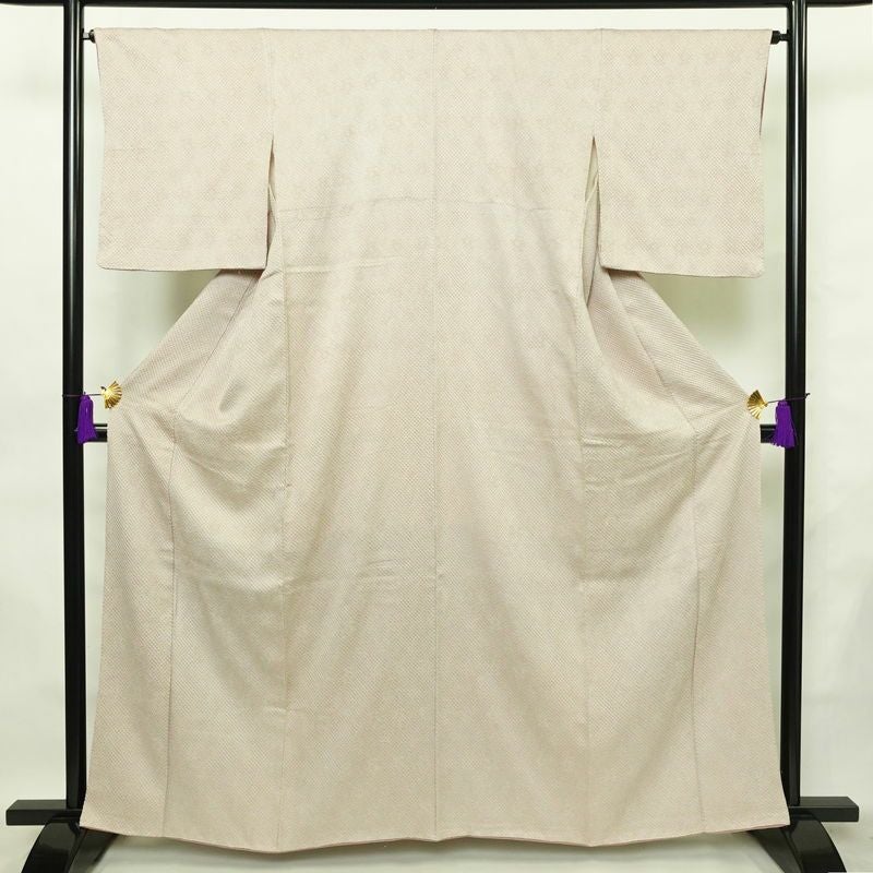 小紋 総絞り 正絹 古典柄 袷仕立て 身丈161.5cm 裄丈65cm 着物 小豆・エンジ_画像1