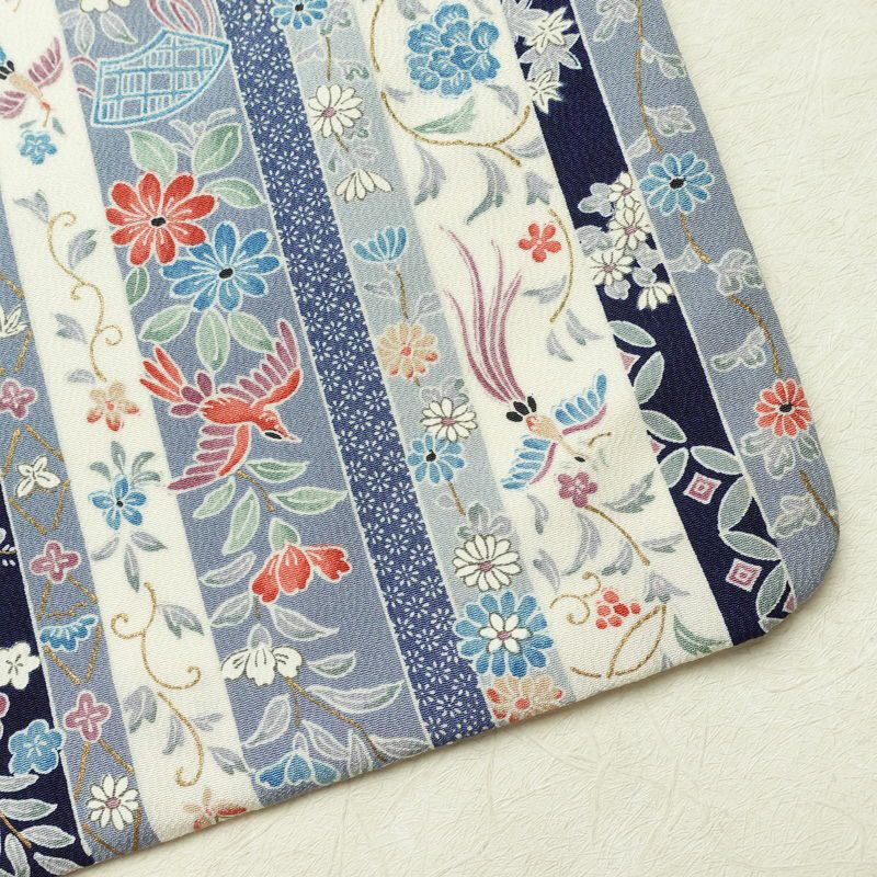 小紋 正絹 縞柄・線柄 袷仕立て 身丈168cm 裄丈68cm 金彩 着物 青・紺_画像16