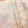 小紋 美品 柄生かし染 しつけ糸付き 一つ紋付き 正絹 花柄 袷仕立て 身丈160cm 裄丈66cm 金彩 着物 ピンク_画像8