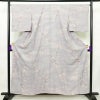 小紋 良品 しつけ糸付き 正絹 花柄 袷仕立て 身丈157.5cm 裄丈66.5cm 箔 着物 紫・藤色_画像1