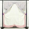 小紋 良品 しつけ糸付き 正絹 花柄 袷仕立て 身丈157.5cm 裄丈66.5cm 箔 着物 紫・藤色_画像3