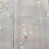 小紋 良品 しつけ糸付き 正絹 花柄 袷仕立て 身丈157.5cm 裄丈66.5cm 箔 着物 紫・藤色_画像6