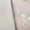 小紋 良品 しつけ糸付き 正絹 花柄 袷仕立て 身丈157.5cm 裄丈66.5cm 箔 着物 紫・藤色_画像10