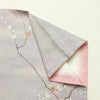 小紋 良品 しつけ糸付き 正絹 花柄 袷仕立て 身丈157.5cm 裄丈66.5cm 箔 着物 紫・藤色_画像13