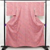 小紋 正絹 花柄 袷仕立て 身丈156cm 裄丈65.5cm 着物 ピンク_画像1