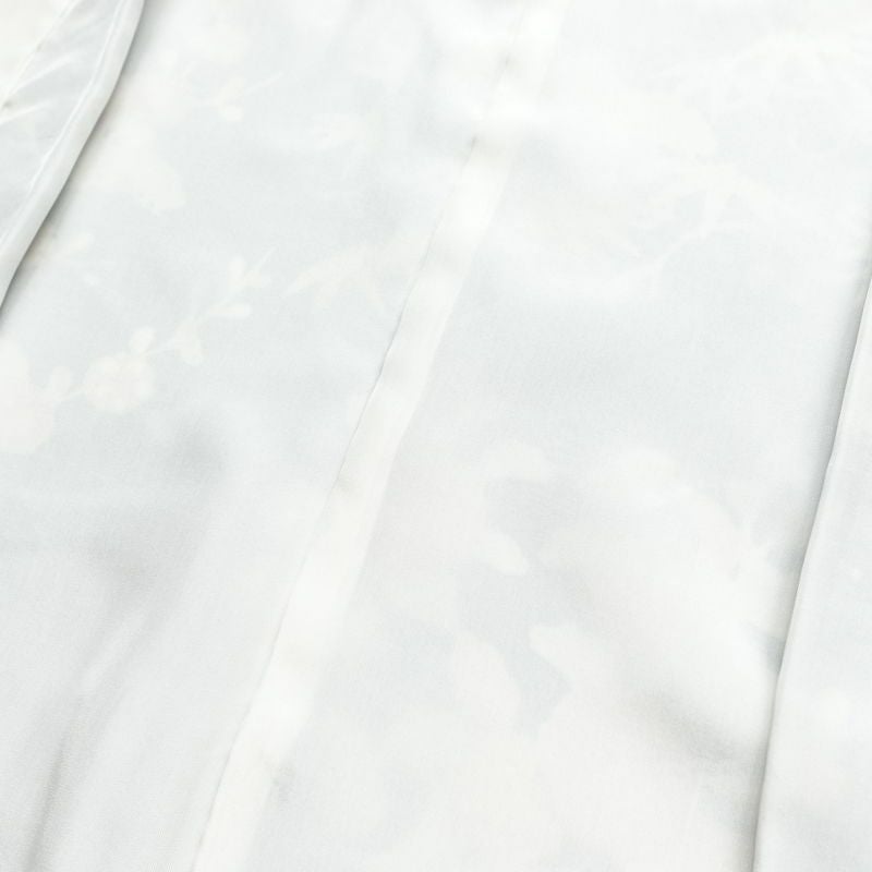 訪問着 良品 しつけ糸付き 正絹 木の葉・植物柄 袷仕立て 身丈165.5cm 裄丈66.5cm 共八掛 金彩 フォーマル 着物 紫・藤色_画像20