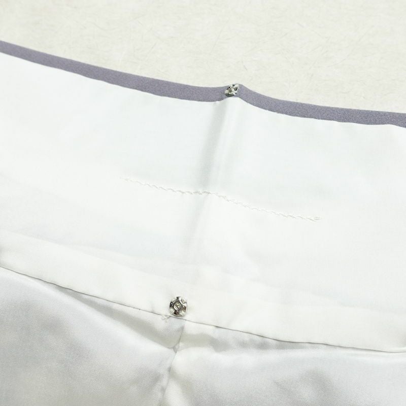 訪問着 良品 しつけ糸付き 正絹 木の葉・植物柄 袷仕立て 身丈165.5cm 裄丈66.5cm 共八掛 金彩 フォーマル 着物 紫・藤色_画像21