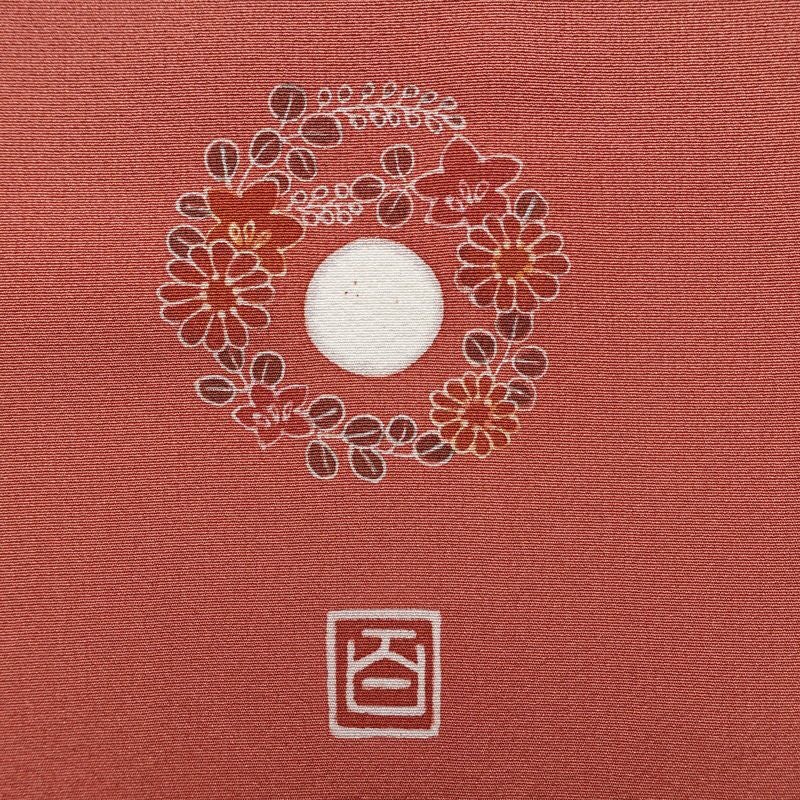 色無地 良品 落款入り 縮緬 一つ紋付き 正絹 無地 袷仕立て 身丈166cm 裄丈67.5cm 一部しつけ糸付き ピンク_画像12