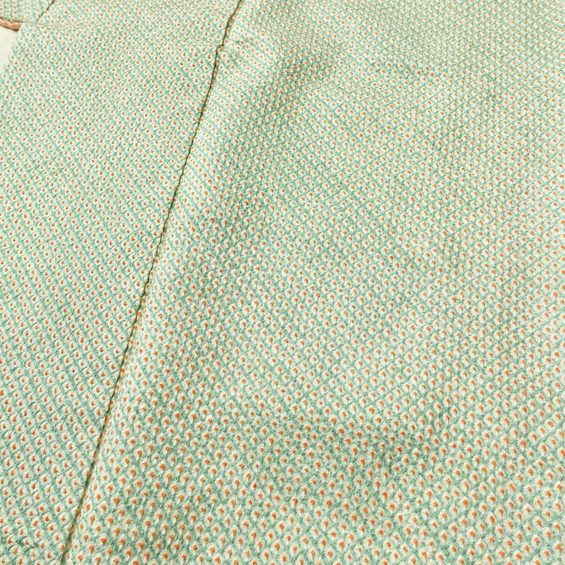 小紋 絞り 総絞り 正絹 古典柄 袷仕立て 身丈155.5cm 裄丈66.5cm 着物 緑・うぐいす色_画像5