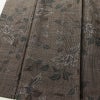 大島紬 良品 純泥染 証紙あり 正絹 木の葉・植物柄 袷仕立て 身丈159.5cm 裄丈63cm 着物 茶_画像4