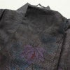 大島紬 良品 証紙あり 正絹 木の葉・植物柄 袷仕立て 身丈166.5cm 裄丈66.5cm 着物 紫・藤色_画像16