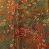 小紋 縮緬 総柄 正絹 花柄 袷仕立て 身丈162.5cm 裄丈66.5cm 一部しつけ糸付き 着物 茶_画像6