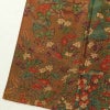 小紋 縮緬 総柄 正絹 花柄 袷仕立て 身丈162.5cm 裄丈66.5cm 一部しつけ糸付き 着物 茶_画像12
