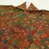 小紋 縮緬 総柄 正絹 花柄 袷仕立て 身丈162.5cm 裄丈66.5cm 一部しつけ糸付き 着物 茶_画像16