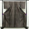 大島紬 良品 証紙なし 正絹 縞柄・線柄 袷仕立て 身丈158cm 裄丈65.5cm 着物 茶_画像1