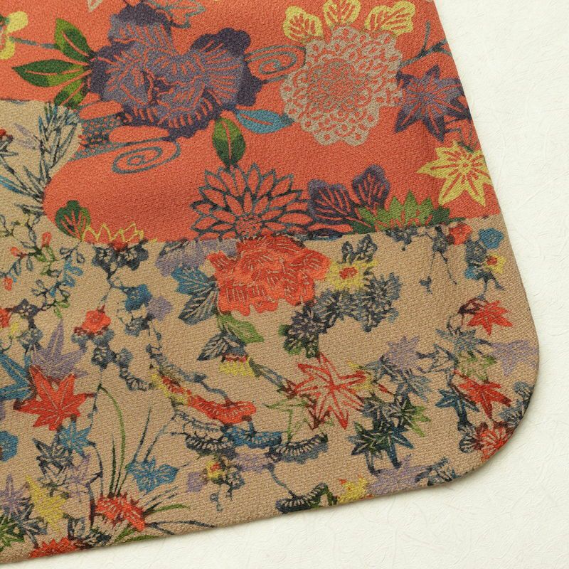 訪問着 良品 三橋観雪 落款入り 縮緬 正絹 木の葉・植物柄 袷仕立て 身丈165cm 裄丈68.5cm フォーマル 着物 多色使い_画像16