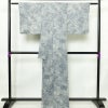 小紋 良品 しつけ糸付き 正絹 花柄 袷仕立て 身丈167cm 裄丈68.5cm 着物 青・紺_画像2