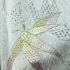 付け下げ 美品 スワトウ刺繍 正絹 木の葉・植物柄 袷仕立て 身丈159cm 裄丈65.5cm 刺繍 一部しつけ糸付き フォーマル 着物 青・紺_画像7
