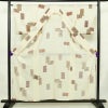 盛夏 良品 夏用 小紋 絽 正絹 幾何学柄・抽象柄 単衣仕立て 身丈157cm 裄丈65.5cm 着物 クリーム_画像3