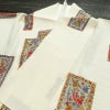 盛夏 良品 夏用 小紋 絽 正絹 幾何学柄・抽象柄 単衣仕立て 身丈157cm 裄丈65.5cm 着物 クリーム_画像17