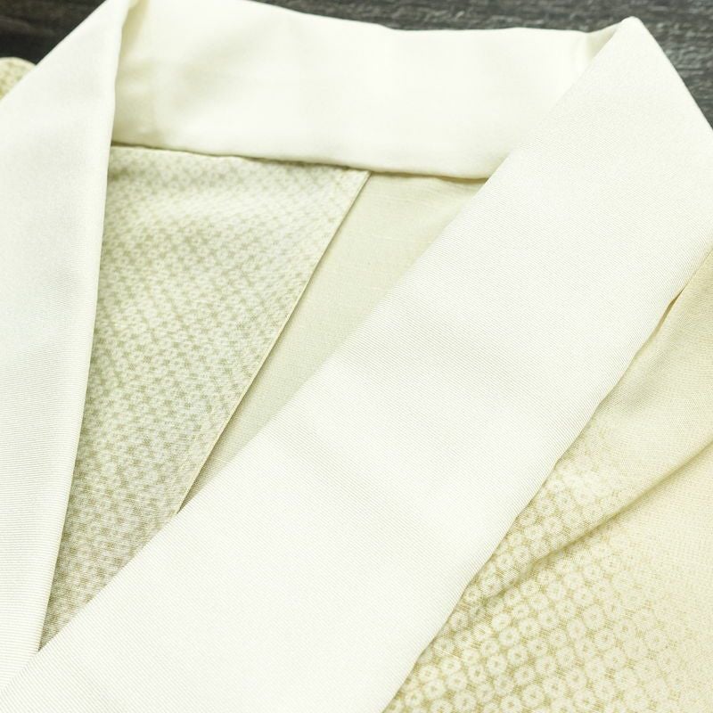 長襦袢 良品 正絹 花柄 袖無双・胴抜き 身丈123.5cm 裄丈67cm ベージュ_画像17