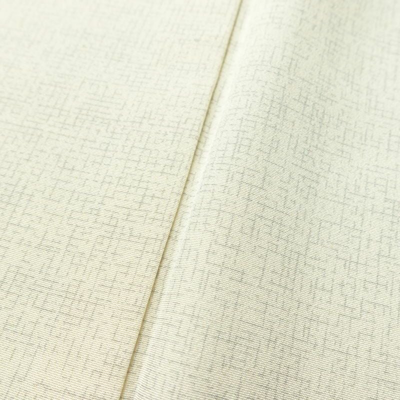 小紋 良品 飛び柄 正絹 花柄 袷仕立て 身丈158cm 裄丈65.5cm 着物 クリーム_画像10