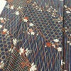 小紋 三田村環 落款入り 総柄 正絹 古典柄 袷仕立て 身丈165.5cm 裄丈70.5cm 菊 金彩 着物 青・紺_画像5