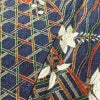 小紋 三田村環 落款入り 総柄 正絹 古典柄 袷仕立て 身丈165.5cm 裄丈70.5cm 菊 金彩 着物 青・紺_画像8