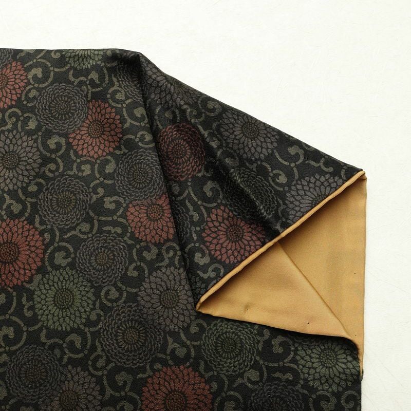 小紋 良品 総柄 正絹 花柄 袷仕立て 身丈156cm 裄丈65cm 菊 着物 黒_画像14