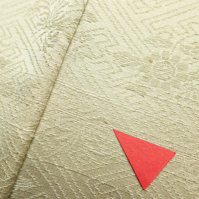 付け下げ 正絹 その他の柄 袷仕立て 身丈156cm 裄丈65.5cm 刺繍 金糸 フォーマル 着物 緑・うぐいす色_画像13