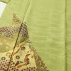 付け下げ 良品 金駒刺繍 正絹 古典柄 袷仕立て 身丈159.5cm 裄丈64.5cm 箔 フォーマル 着物 緑・うぐいす色_画像5