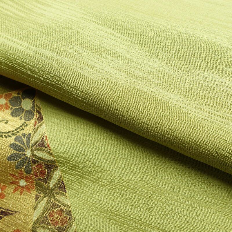 付け下げ 良品 金駒刺繍 正絹 古典柄 袷仕立て 身丈159.5cm 裄丈64.5cm 箔 フォーマル 着物 緑・うぐいす色_画像20
