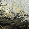 訪問着 良品 ろうけつ染め 正絹 木の葉・植物柄 袷仕立て 身丈173cm 裄丈69.5cm 箔 金彩 フォーマル 着物 グレー_画像6