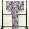 小紋 良品 縮緬 総柄 正絹 袷仕立て 身丈158cm 裄丈67.5cm 着物 青・紺_画像2