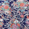 小紋 良品 縮緬 総柄 正絹 袷仕立て 身丈158cm 裄丈67.5cm 着物 青・紺_画像6