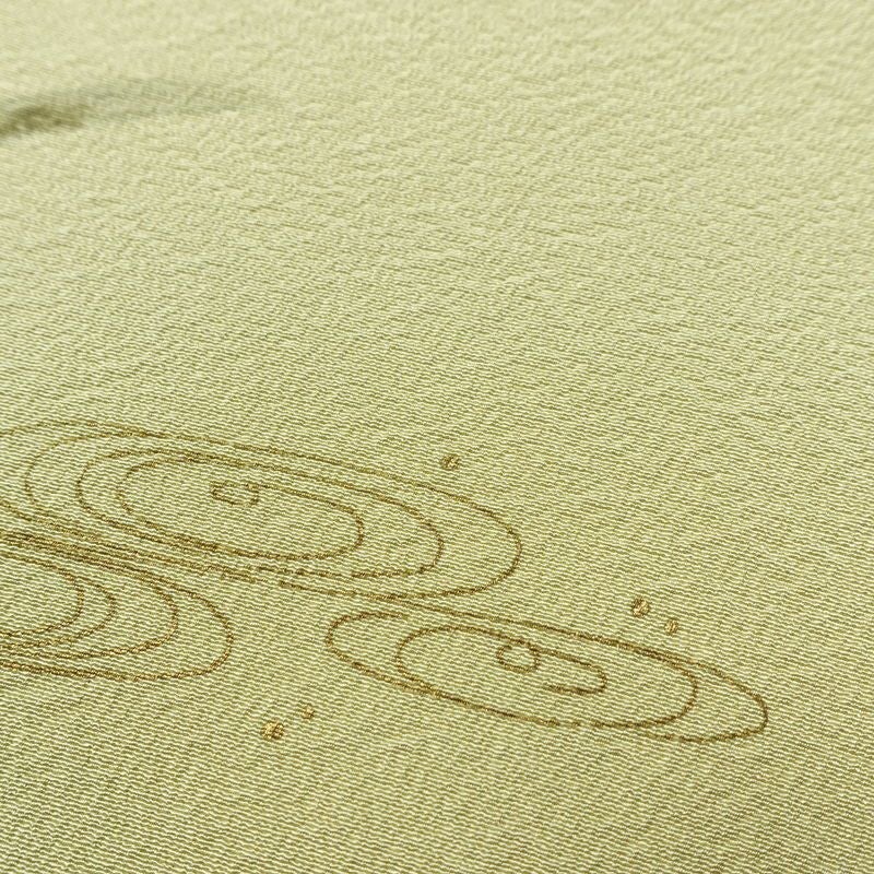 付け下げ 落款入り 縮緬 絞り 一つ紋付き 正絹 木の葉・植物柄 袷仕立て 身丈161.5cm 裄丈64.5cm 金彩 フォーマル 着物 黄・黄土色_画像10