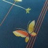 紬 美品 しつけ糸付き セット品 正絹 蝶・昆虫柄 袷仕立て 身丈161cm 裄丈67cm 着物 青・紺_画像9