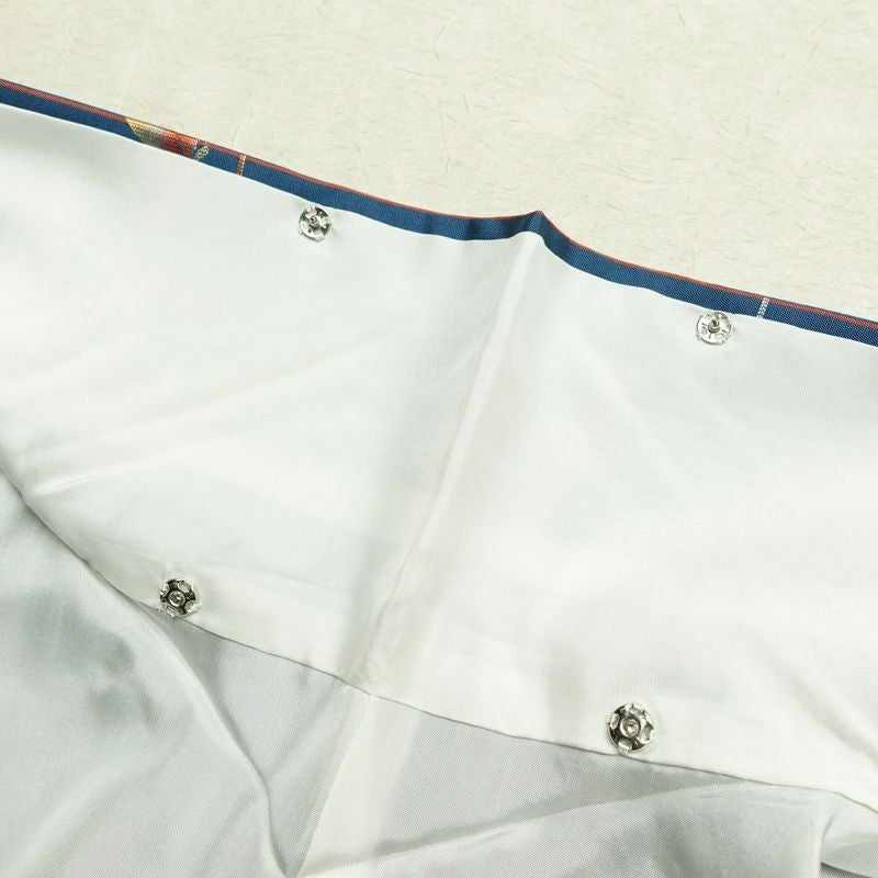 紬 美品 しつけ糸付き セット品 正絹 蝶・昆虫柄 袷仕立て 身丈161cm 裄丈67cm 着物 青・紺_画像16