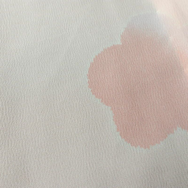 長襦袢 美品 しつけ糸付き 縮緬 正絹 花柄 袖無双・胴抜き 身丈134.5cm 裄丈65.5cm ピンク_画像7