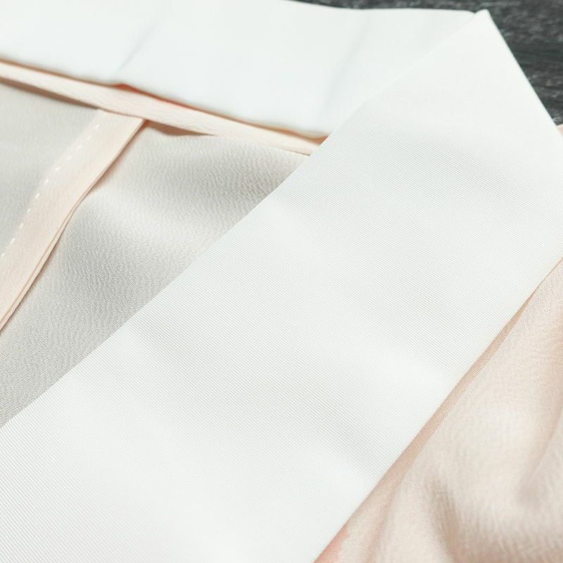 長襦袢 美品 しつけ糸付き 縮緬 正絹 花柄 袖無双・胴抜き 身丈134.5cm 裄丈65.5cm ピンク_画像16