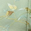 付け下げ 美品 しつけ糸付き 正絹 木の葉・植物柄 袷仕立て 身丈158cm 裄丈65cm 刺繍 共八掛 フォーマル 着物 緑・うぐいす色_画像9