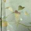 付け下げ 美品 しつけ糸付き 正絹 木の葉・植物柄 袷仕立て 身丈158cm 裄丈65cm 刺繍 共八掛 フォーマル 着物 緑・うぐいす色_画像10