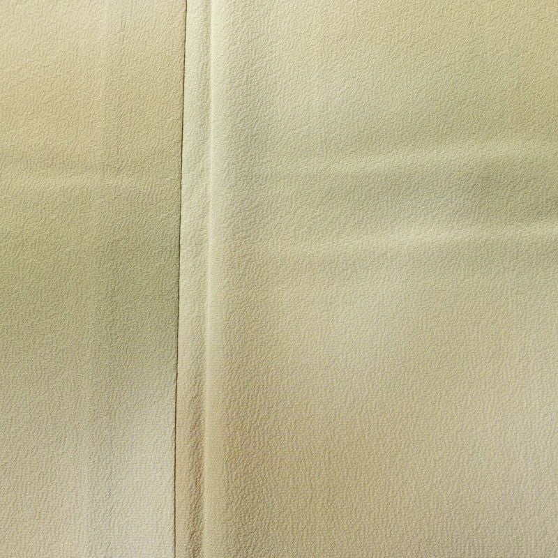 単衣 色無地 良品 縮緬 一つ紋付き 正絹 その他の柄 単衣仕立て 身丈160cm 裄丈66.5cm フォーマル 着物 ぼかし ベージュ_画像6