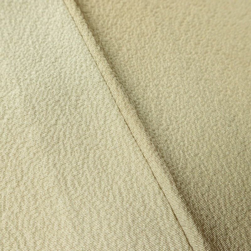 単衣 色無地 良品 縮緬 一つ紋付き 正絹 その他の柄 単衣仕立て 身丈160cm 裄丈66.5cm フォーマル 着物 ぼかし ベージュ_画像8