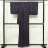 紬 美品 しつけ糸付き 正絹 縞柄・線柄 袷仕立て 身丈158cm 裄丈64cm 着物 紫・藤色_画像2