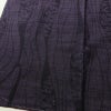 紬 美品 しつけ糸付き 正絹 縞柄・線柄 袷仕立て 身丈158cm 裄丈64cm 着物 紫・藤色_画像4