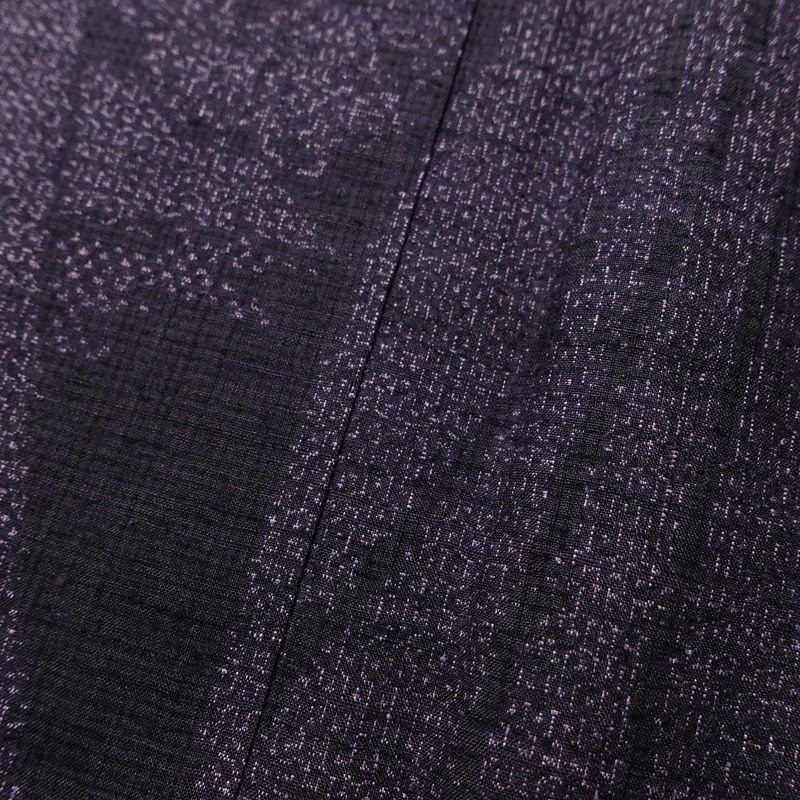 紬 美品 しつけ糸付き 正絹 縞柄・線柄 袷仕立て 身丈158cm 裄丈64cm 着物 紫・藤色_画像9