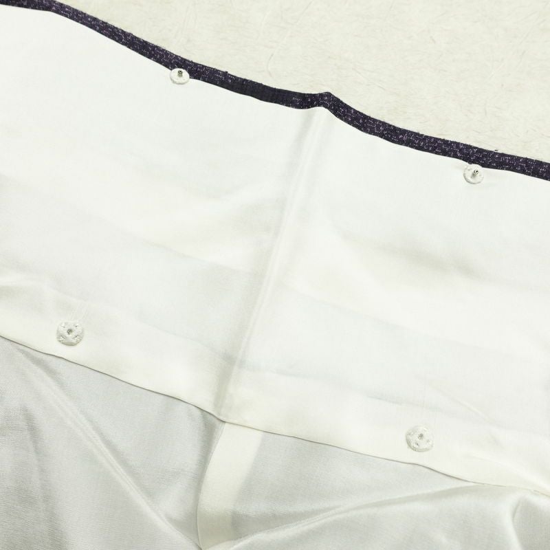 紬 美品 しつけ糸付き 正絹 縞柄・線柄 袷仕立て 身丈158cm 裄丈64cm 着物 紫・藤色_画像19